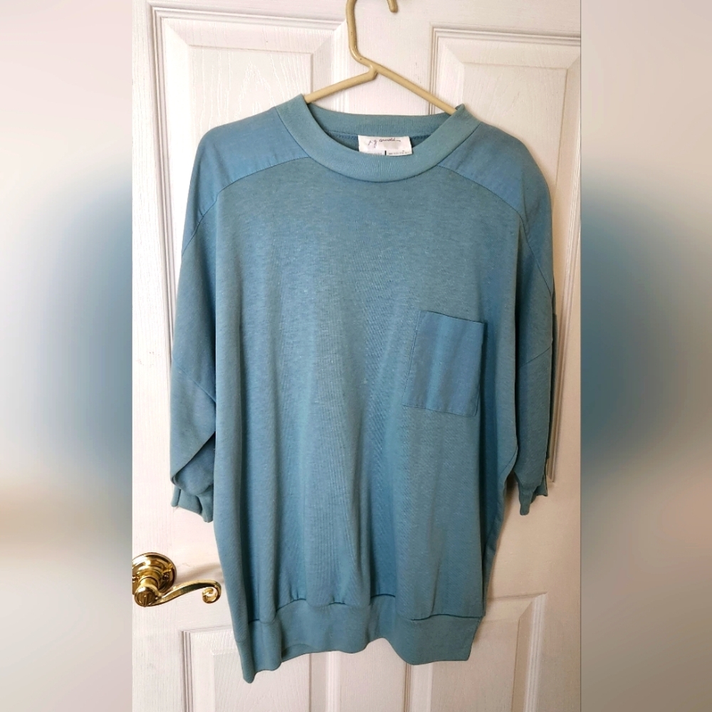 Women's Blue Blouse 3/4 Sleeve